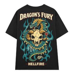 Áo thun streetwear Dragon’s Fury Hellfire – B138