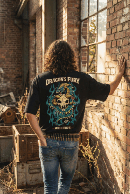 Áo thun streetwear Dragon’s Fury Hellfire – B138
