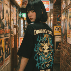 Áo thun streetwear Dragon’s Fury Hellfire – B138