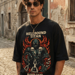 Áo thun dark streetwear Hellbound Titan Blood Oath – B139