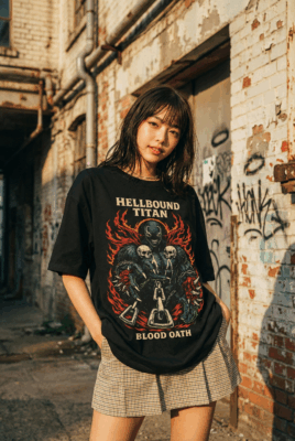 Áo thun dark streetwear Hellbound Titan Blood Oath – B139