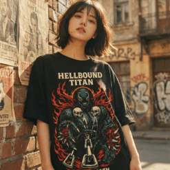 Áo thun dark streetwear Hellbound Titan Blood Oath – B139