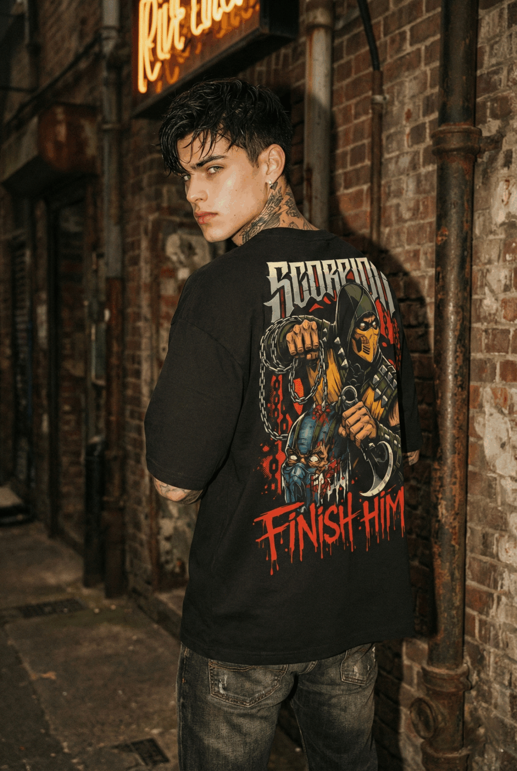 Áo thun Mortal Kombat Scorpion Finish Him – SPB13