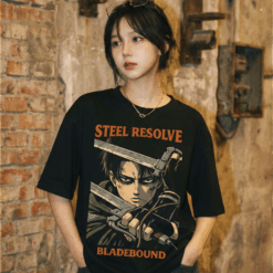 Áo thun Attack on Titan Levi Steel Resolve Bladebound – SPB14