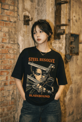 Áo thun Attack on Titan Levi Steel Resolve Bladebound – SPB14