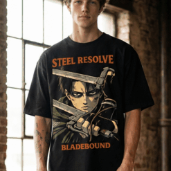 Áo thun Attack on Titan Levi Steel Resolve Bladebound – SPB14