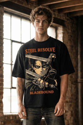 Áo thun Attack on Titan Levi Steel Resolve Bladebound – SPB14