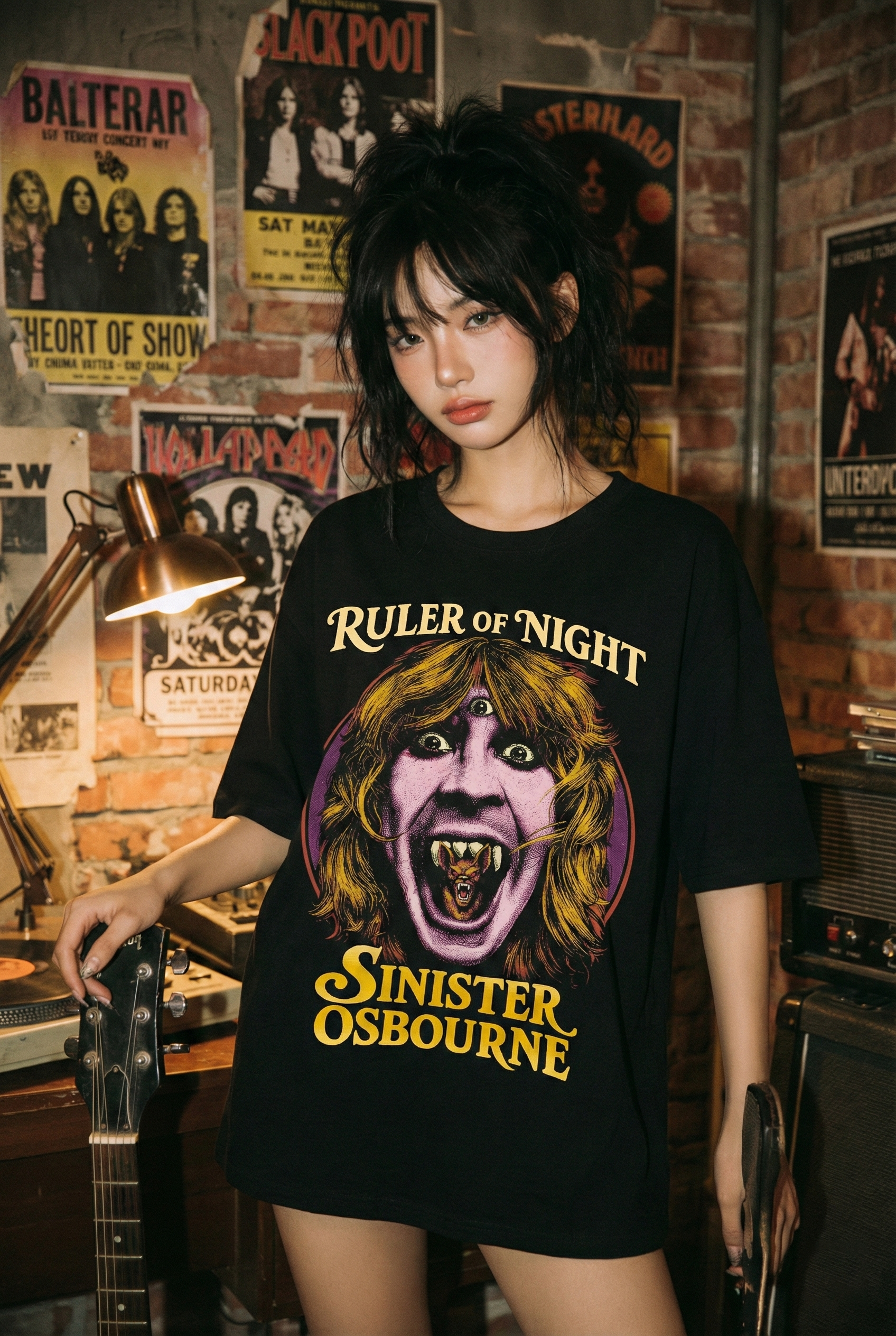 Áo thun rock vintage Ruler of Night Sinister Osbourne – SPB5 Áo thun rock vintage Ruler of Night Sinister Osbourne – SPB5