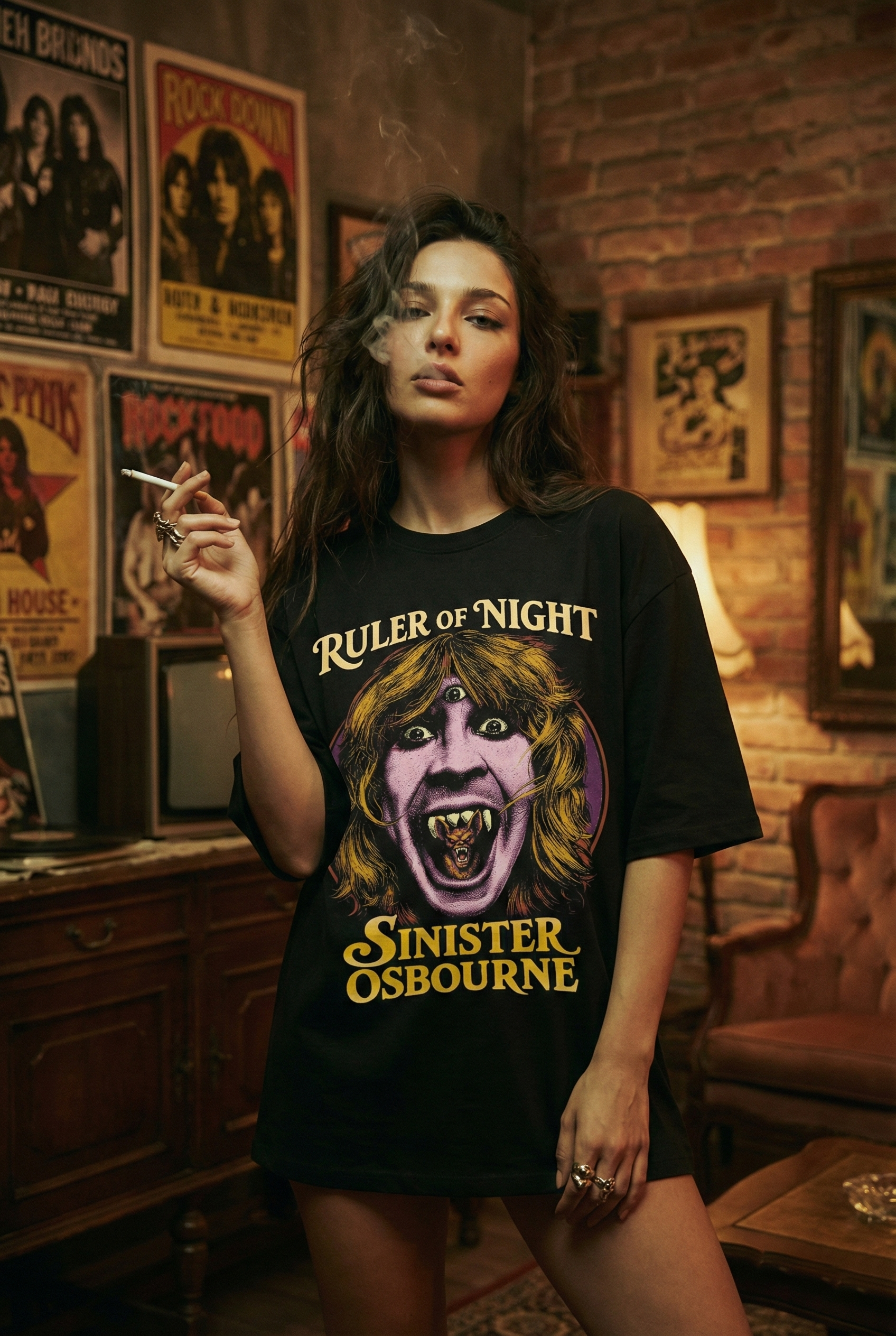 Áo thun rock vintage Ruler of Night Sinister Osbourne – SPB5 Áo thun rock vintage Ruler of Night Sinister Osbourne – SPB5