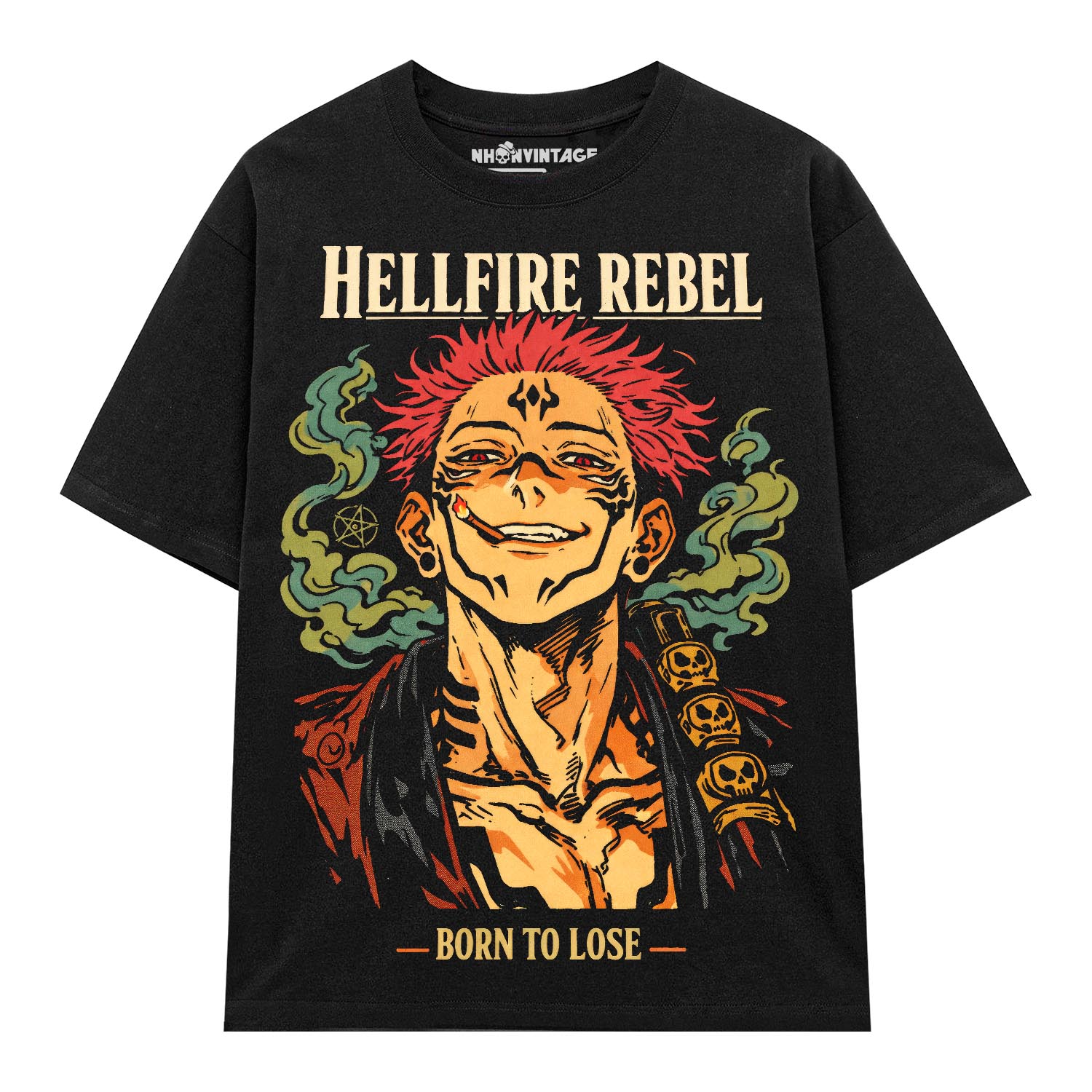 Áo thun Jujutsu Kaisen Sukuna Hellfire Rebel – SPB6