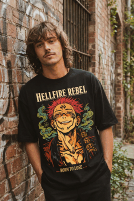 Áo thun Jujutsu Kaisen Sukuna Hellfire Rebel – SPB6