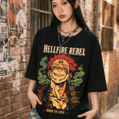 Áo thun Jujutsu Kaisen Sukuna Hellfire Rebel – SPB6
