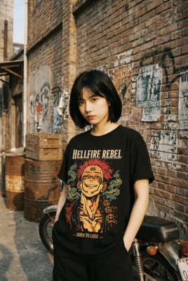 Áo thun Jujutsu Kaisen Sukuna Hellfire Rebel – SPB6