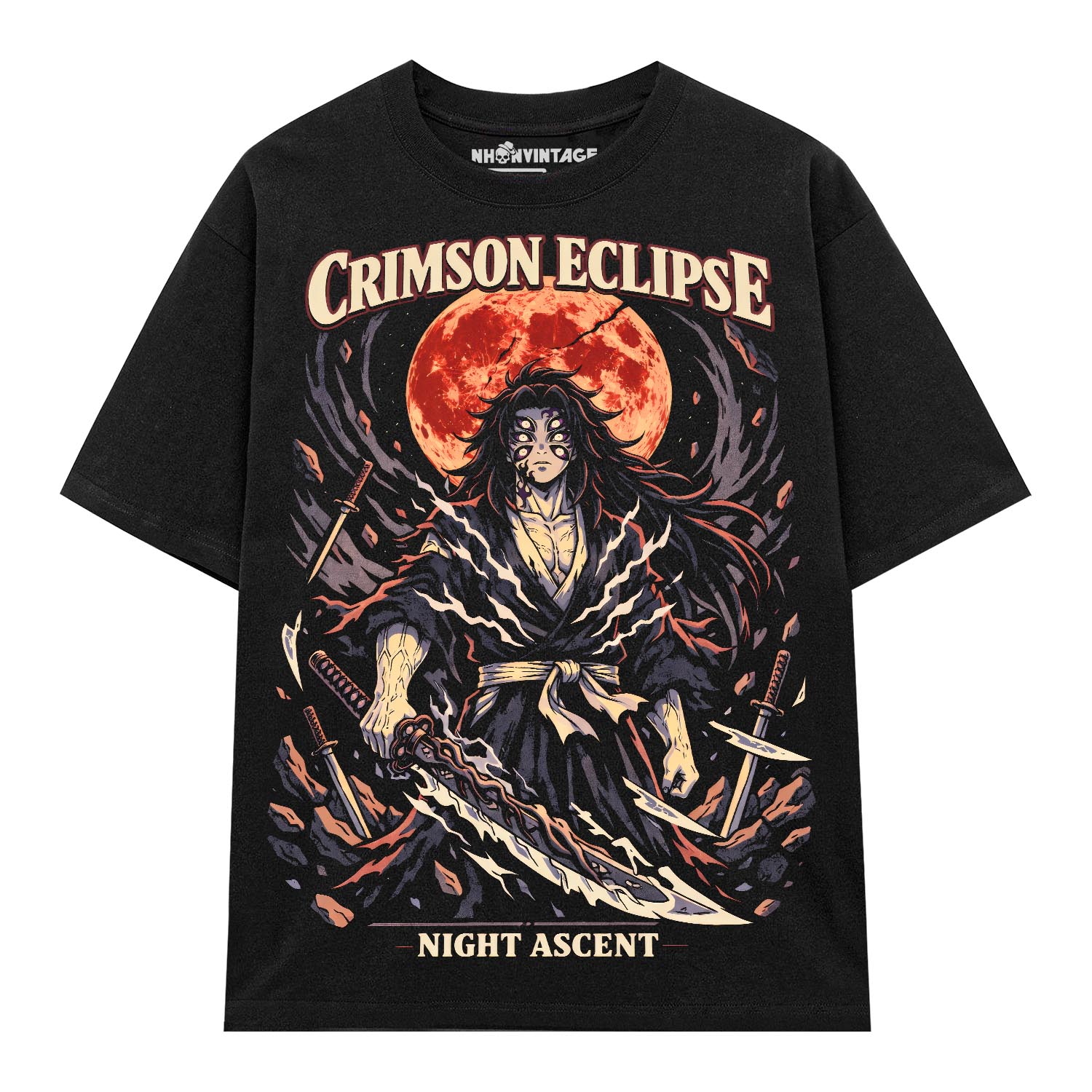 Áo thun Kimetsu no Yaiba Kokushibo Crimson Eclipse – SPB9