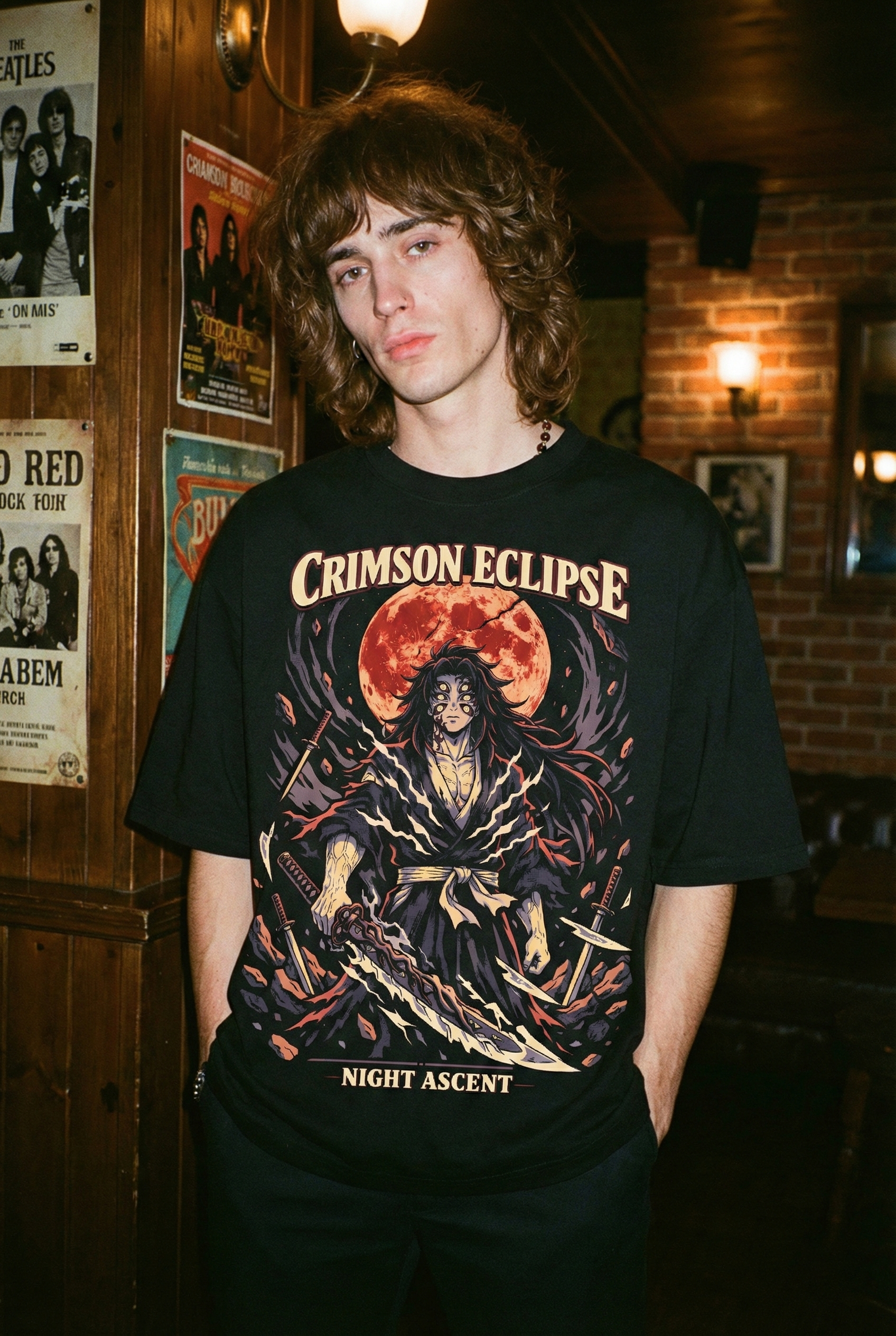 Áo thun Kimetsu no Yaiba Kokushibo Crimson Eclipse – SPB9 Áo thun Kimetsu no Yaiba Kokushibo Crimson Eclipse – SPB9