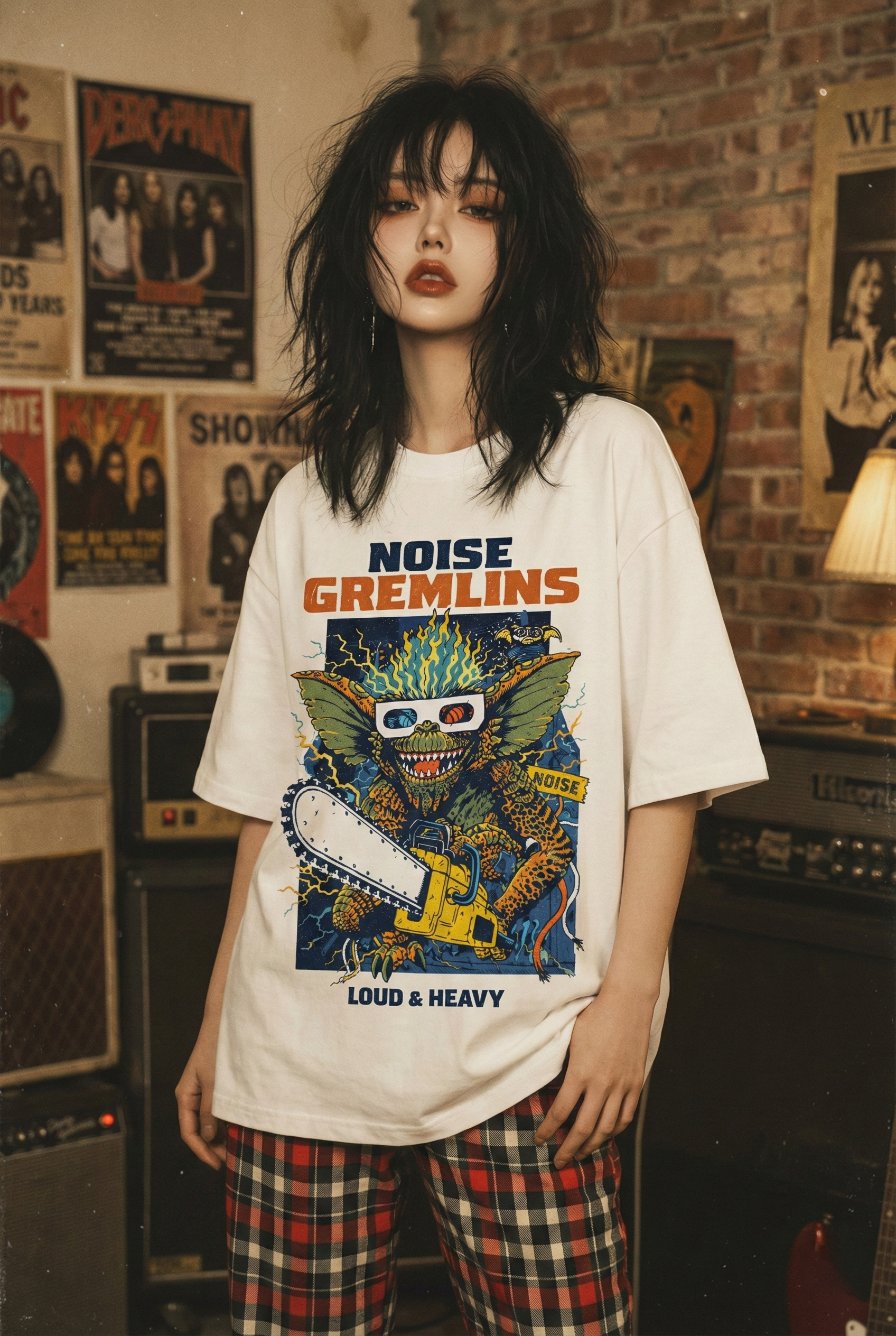 Áo thun streetwear vintage Noise Gremlins - W27 Áo thun streetwear vintage Noise Gremlins - W27