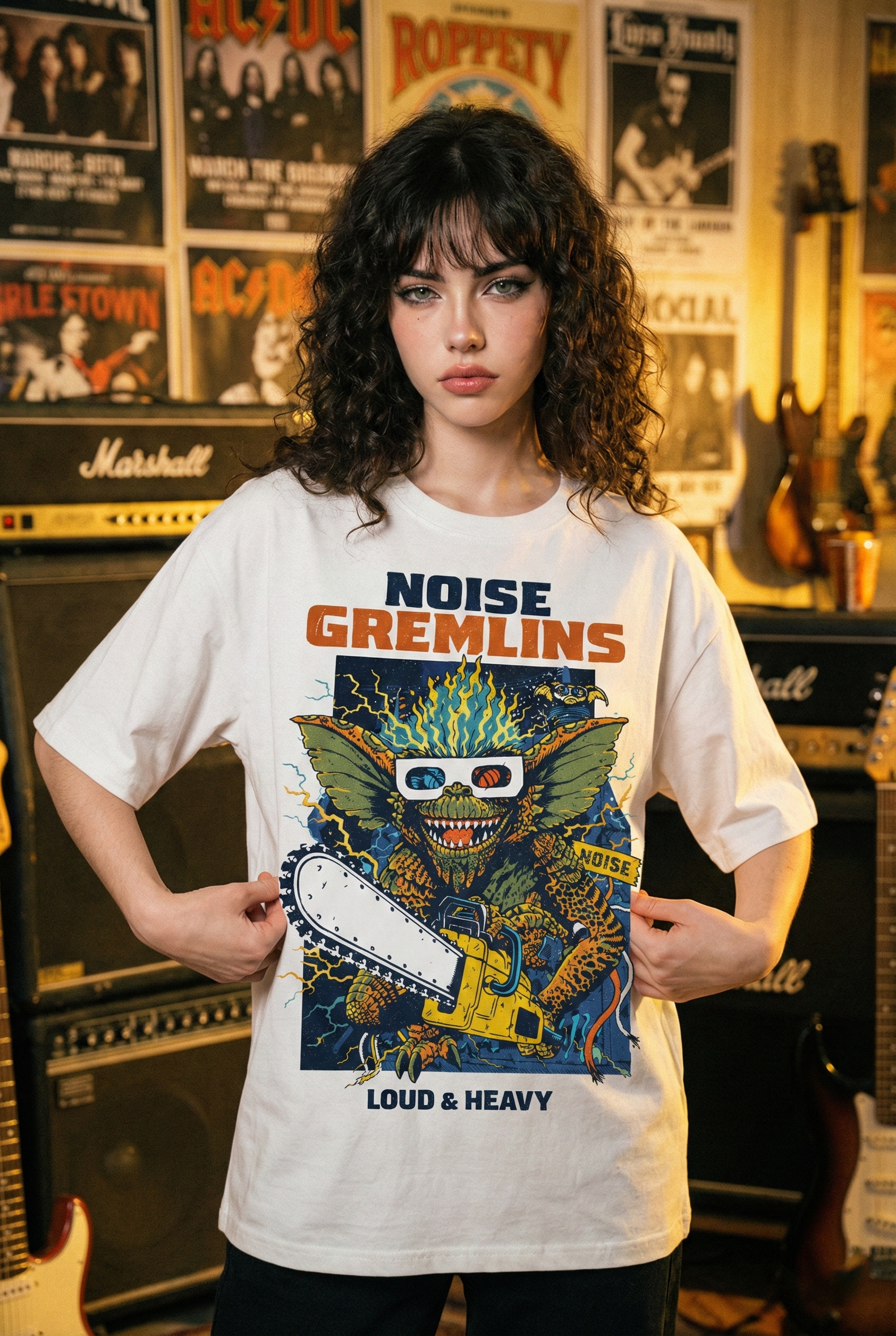Áo thun streetwear vintage Noise Gremlins - W27 Áo thun streetwear vintage Noise Gremlins - W27