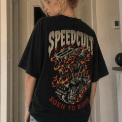 Áo thun motor streetwear Speedcult Born To Burn - SPB18