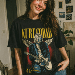 Áo thun rock vintage Kurt Cobain Angel Wings - SPB16