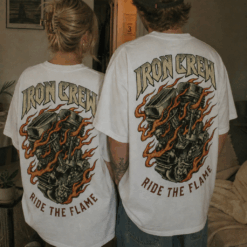 Áo thun motor vintage Iron Crew Ride The Flame - SPW4