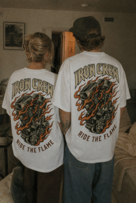 Áo thun motor vintage Iron Crew Ride The Flame - SPW4