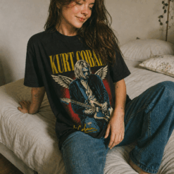 Áo thun rock vintage Kurt Cobain Angel Wings - SPB16