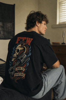 Áo thun vintage streetwear FTW Born To Roam Free - B142