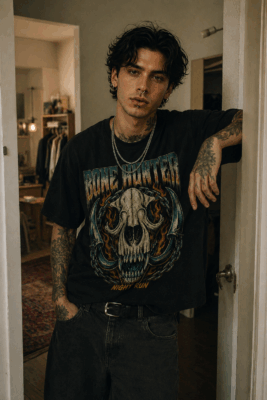 Áo thun dark streetwear Bone Hunter - B143