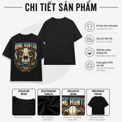 Áo thun dark streetwear Bone Hunter - B143