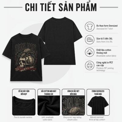 Áo thun dark streetwear Iron Veil Night Division - B145
