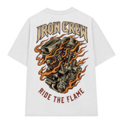 Áo thun motor vintage Iron Crew Ride The Flame - SPW4