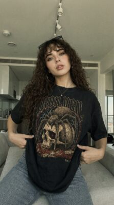 Áo thun dark streetwear Iron Veil Night Division - B145