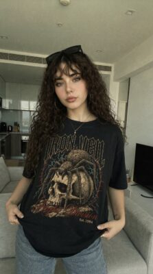 Áo thun dark streetwear Iron Veil Night Division - B145