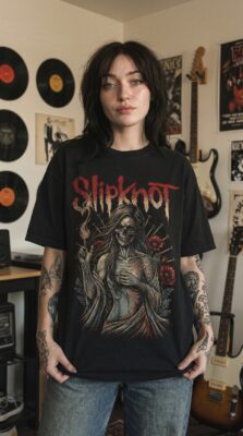 Áo thun rock vintage Slipknot Madame - B141