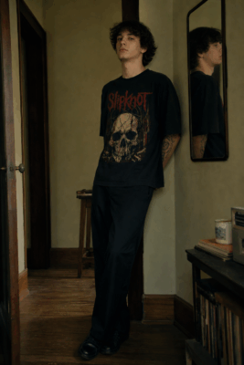 Áo thun rock vintage Slipknot Broken Skull - B146