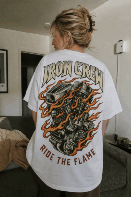 Áo thun motor vintage Iron Crew Ride The Flame - SPW4