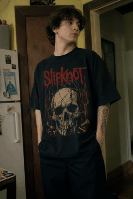 Áo thun rock vintage Slipknot Broken Skull - B146