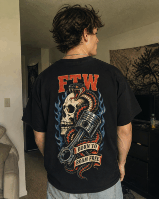 Áo thun vintage streetwear FTW Born To Roam Free - B142