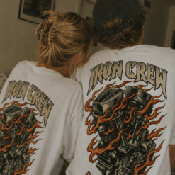 Áo thun motor vintage Iron Crew Ride The Flame - SPW4