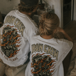 Áo thun motor vintage Iron Crew Ride The Flame - SPW4