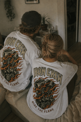 Áo thun motor vintage Iron Crew Ride The Flame - SPW4
