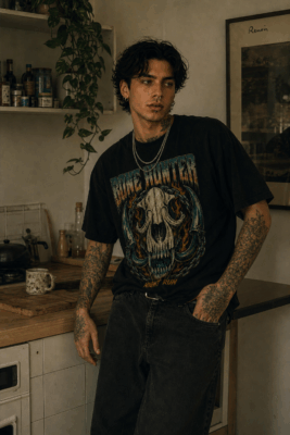 Áo thun dark streetwear Bone Hunter - B143