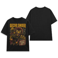 Áo thun Gecko Riot Black - mặt trước và mặt sau