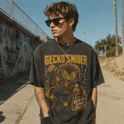 Áo thun Gecko Riot Wash - người mẫu mặc áo