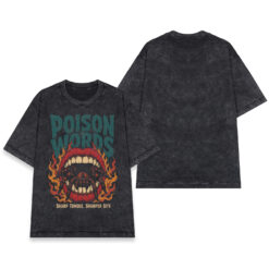 Áo thun Poison Words Wash - mặt trước và mặt sau