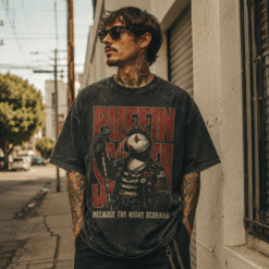 Áo thun Puffin Punk Wash - người mẫu mặc áo, góc khác