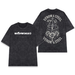 Áo thun Venom & Steel Wash - mặt trước và mặt sau
