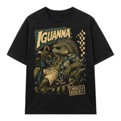 Áo thun Tropic Iguana Black - graphic tee oversized NVC