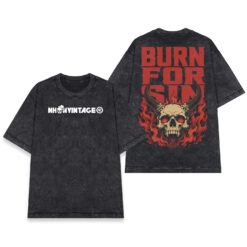 Áo thun Burn For Sin Wash - mặt trước và mặt sau