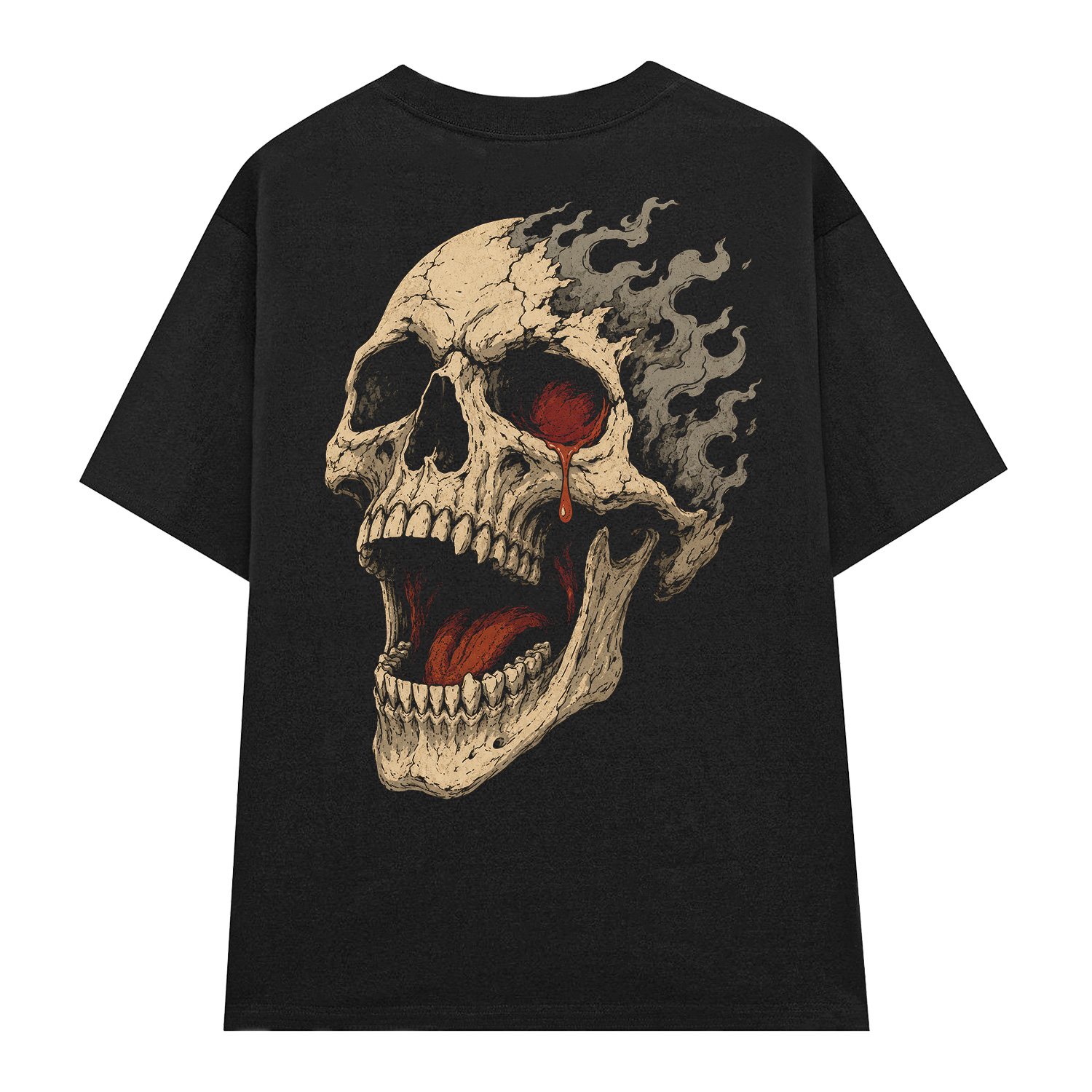 D115B_1 Áo thun Molten Skull Black - graphic tee oversized NVC